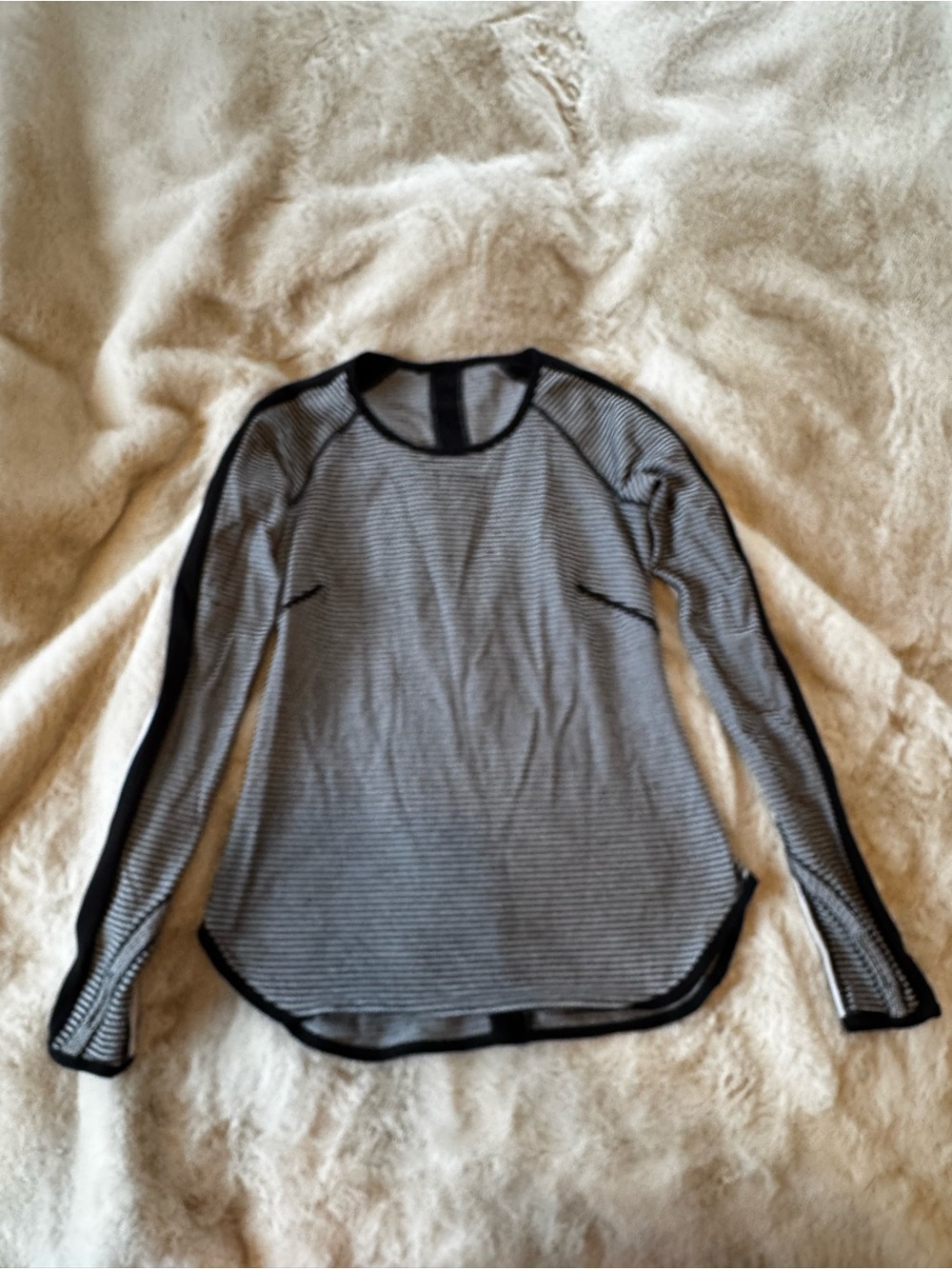 lululemon athletica Black & White Striped Long-Sleeve Crew